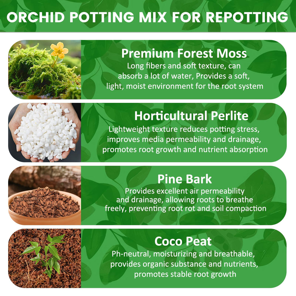 Legigo 4QT orchid potting mix repotting ready, no mixing required