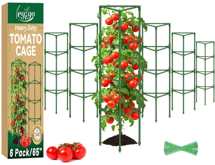 Legigo 6-pack tomato cage assembled provides sturdy vertical support for climbing plants.