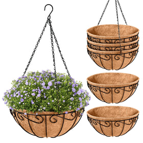 Legigo 6-pack 10-inch hanging baskets with coco coir liner for breathable plant display