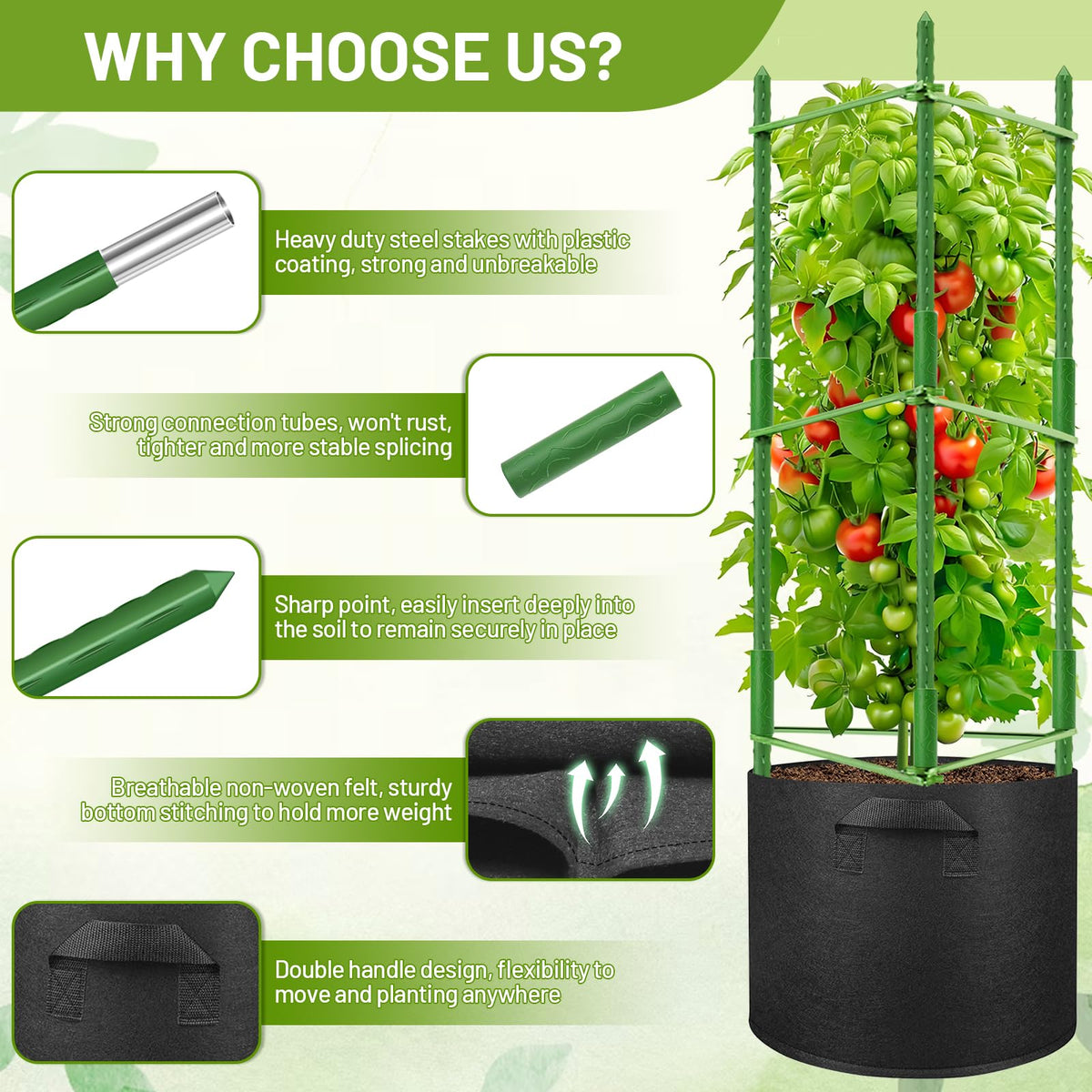Legigo breathable felt grow bags promote drainage and root growth