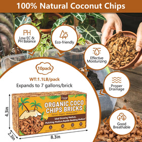Legigo coco coir chips mulch layer enhances moisture retention and weed suppression.