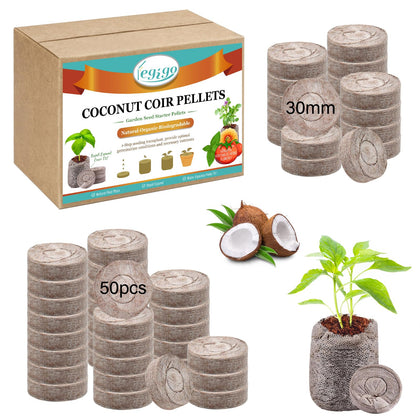 Legigo coco coir pellets compact disc expands when watered for seed starting