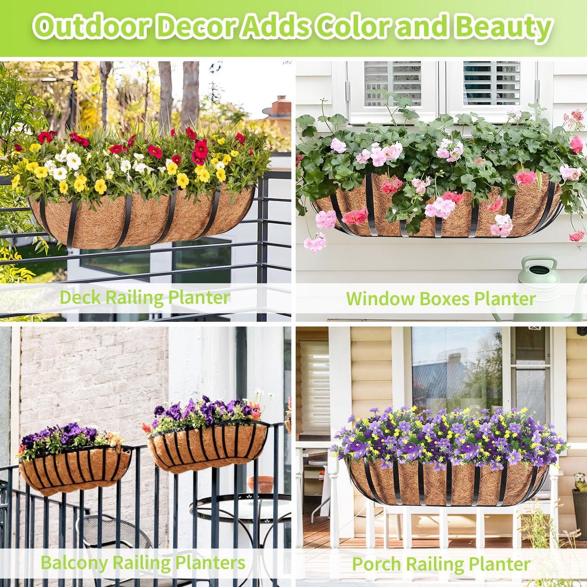 Legigo coconut liner inside planter promotes drainage and plant health.