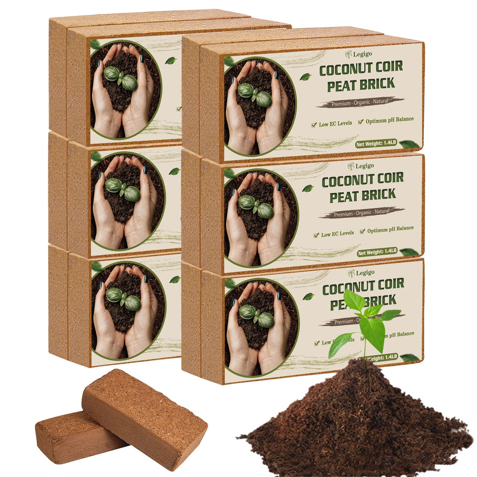 Legigo coco coir brick expands when hydrated for planting.