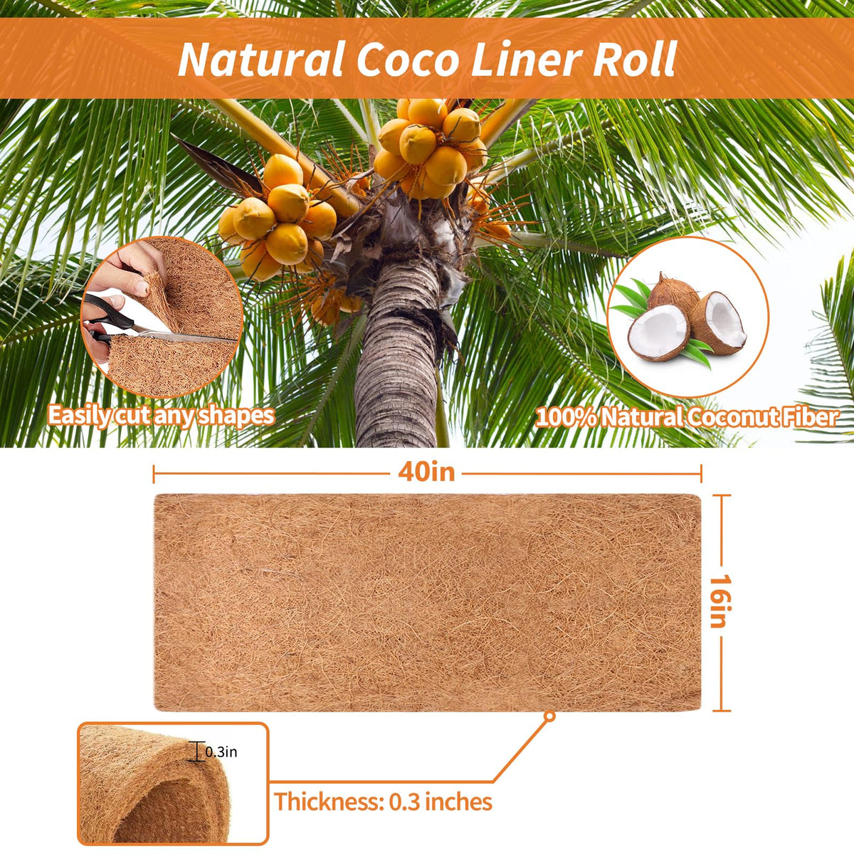 Legigo coir fiber planter liner improves drainage while keeping soil in place.
