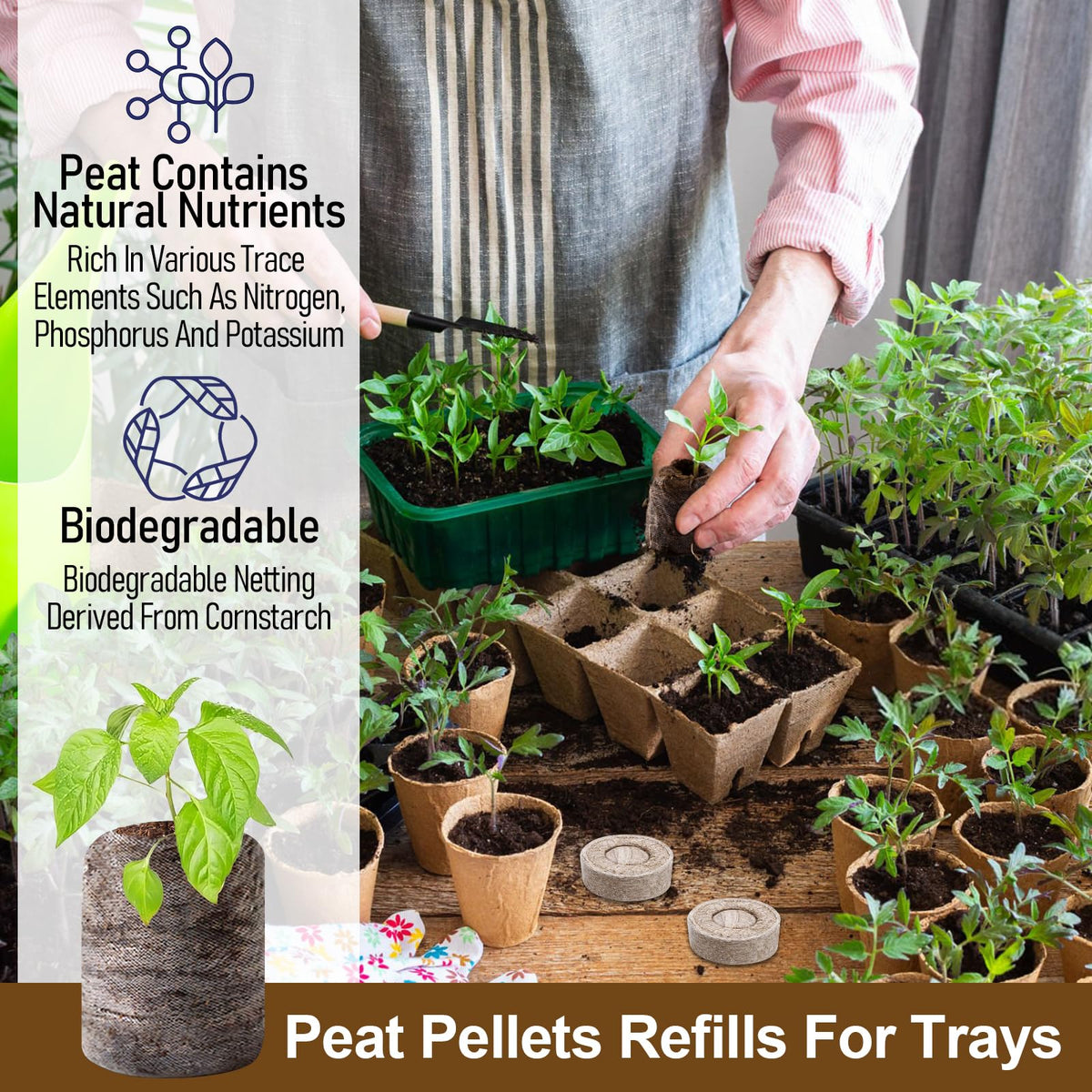 Legigo compact peat pellets packaging for easy storage and transport