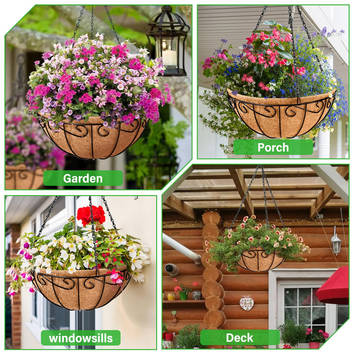Legigo creative decor ideas with hanging baskets for year round color