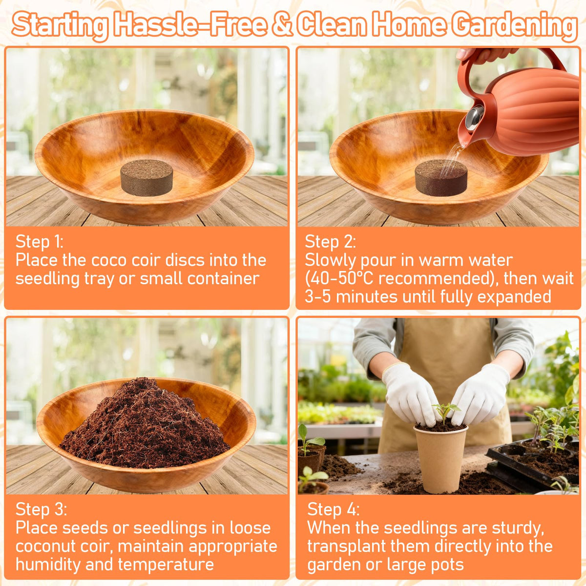 Legigo breathable coir promotes strong roots and steady moisture for seedlings.