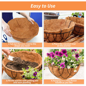 Legigo coco coir liner enhances decor while maintaining root moisture.