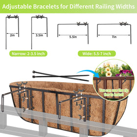Legigo adjustable hanging brackets securing railing widths from 2 to 7 inches.