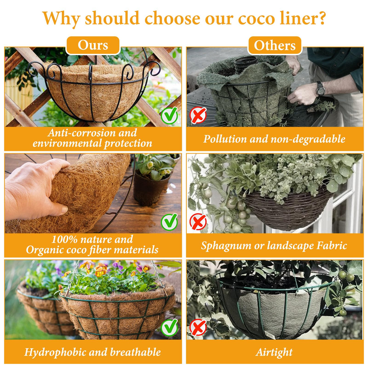 Legigo liner installed inside hanging basket for a tidy fit