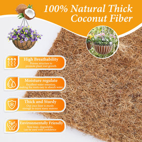 Natural coir fiber material close-up for durable planter liners