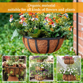 Outdoor hanging basket with Legigo liner ideal for sun-exposed spaces