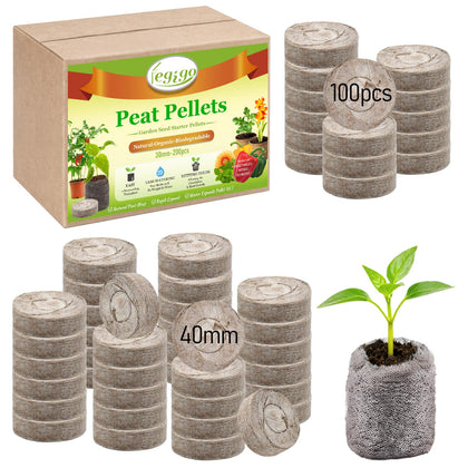 Legigo peat pellets 40mm expanded, ready for seed starting with built-in soil.