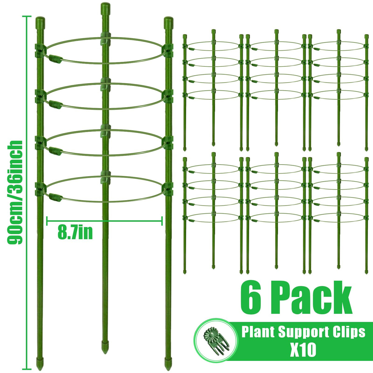Legigo plant cage with adjustable rings adapts to plant size as it grows