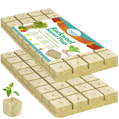 Legigo rockwool cubes display showing seed plugs for quick germination.