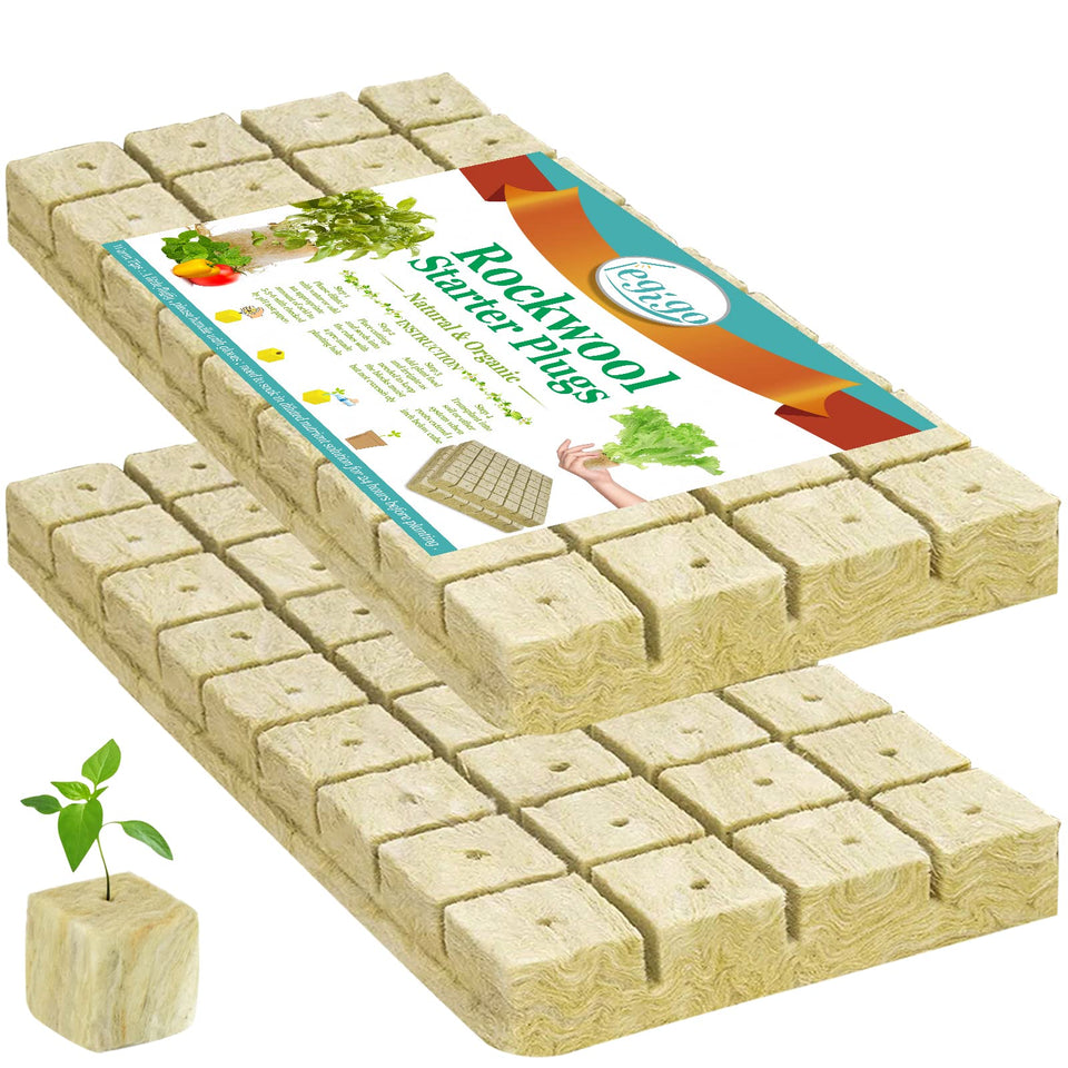 Legigo rockwool cubes display showing seed plugs for quick germination.
