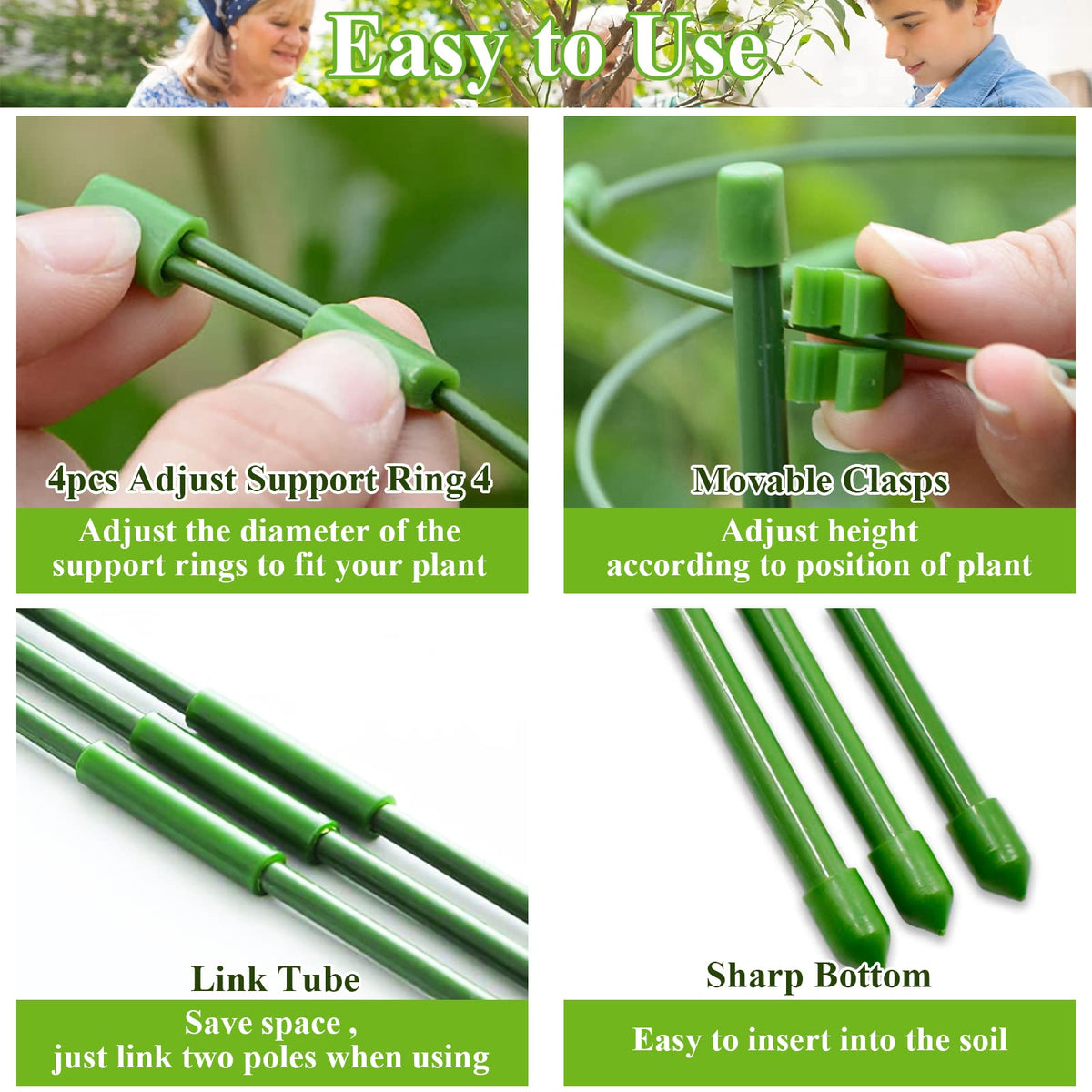 Legigo triangular frame keeps plants upright and tidy through growth.