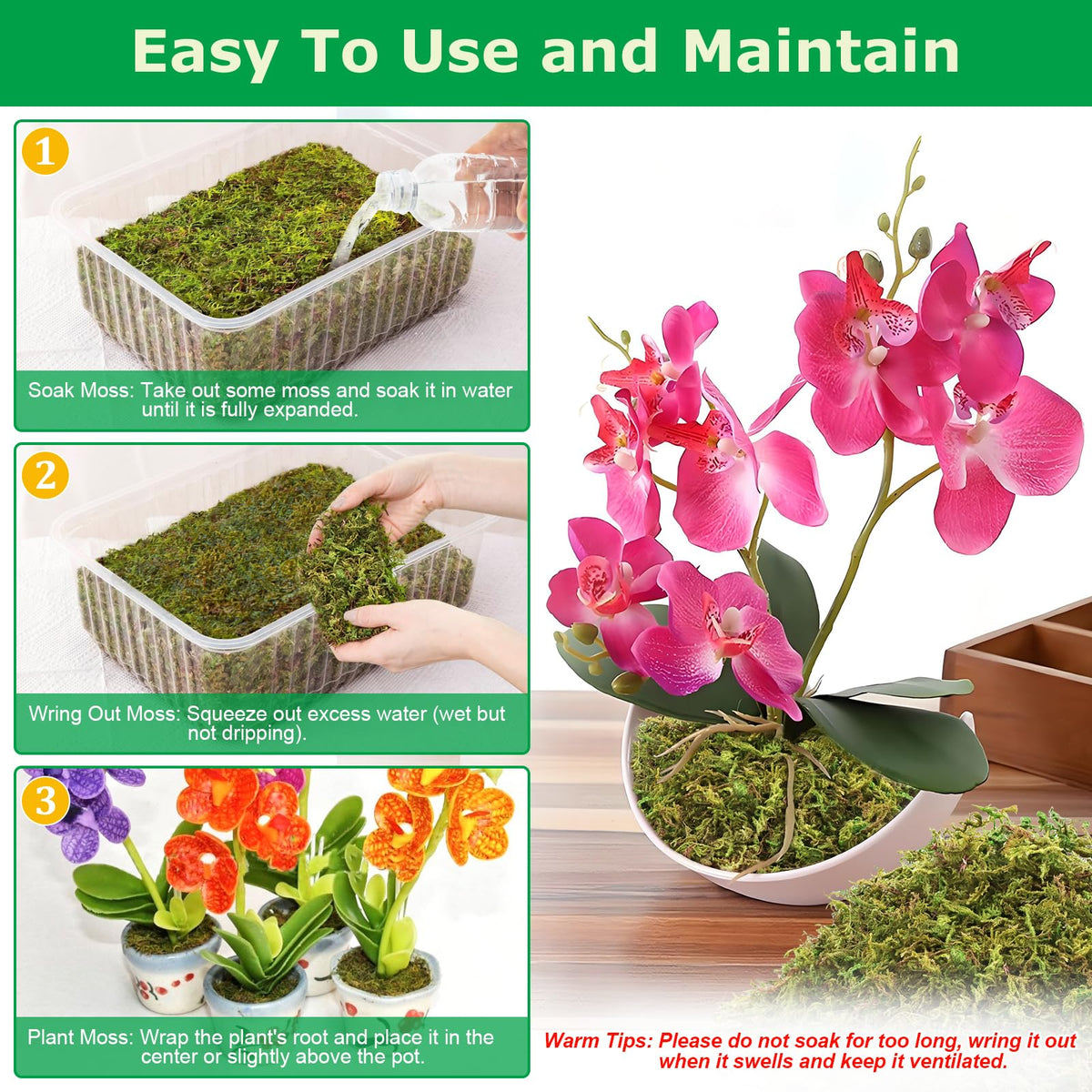 Legigo sphagnum moss mixed with soil boosts moisture retention and structure
