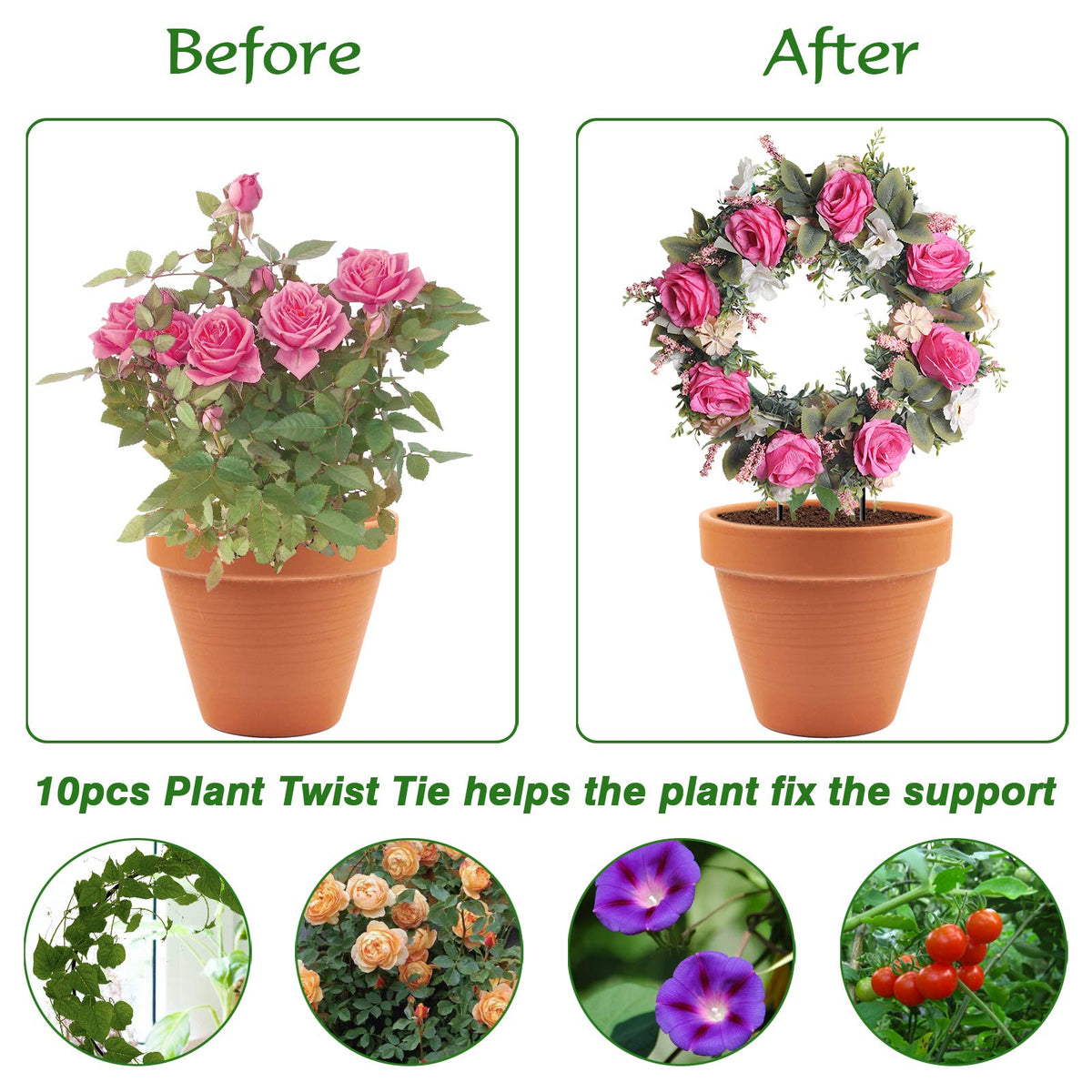 Legigo two-circle garden trellis round design enhances space-saving plant displays.