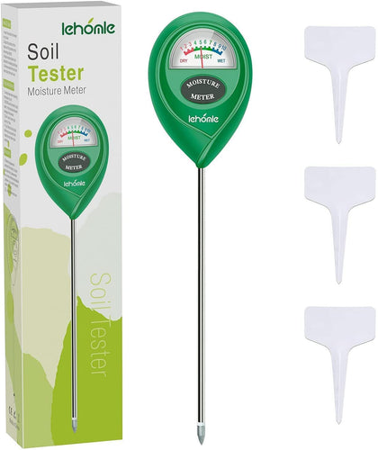 Lehomle soil moisture meter front view shows moisture guidance for houseplants.