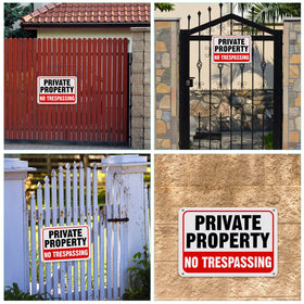 Leifide 12-pack no trespassing signs set for flexible property protection.