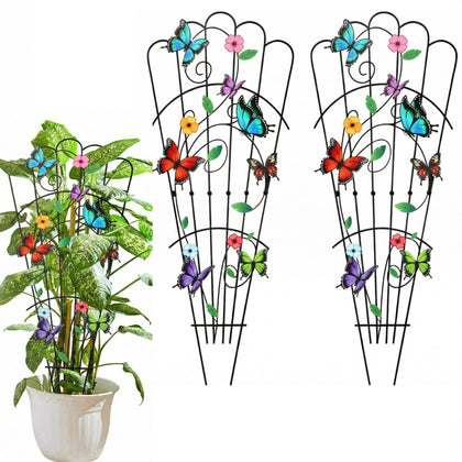 LEIFIDE butterfly trellis 33in front view with butterfly motifs to enhance garden aesthetics