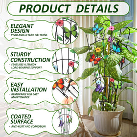 LEIFIDE butterfly trellis 33in ground-prongs provide strong soil grip