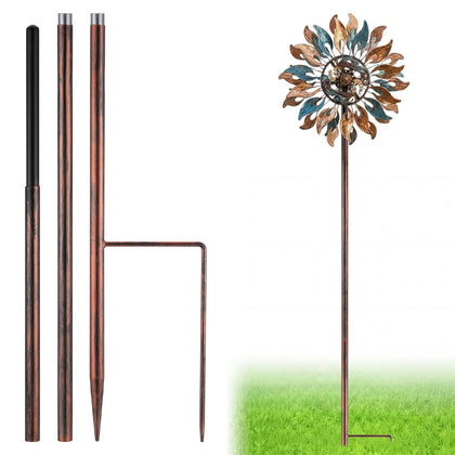 LEIFIDE copper color 72in pole for large wind spinner enhances garden height