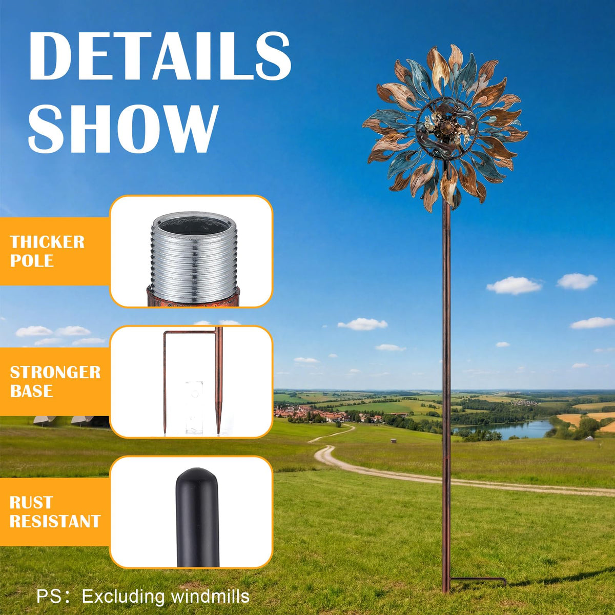 LEIFIDE copper color pole provides robust outdoor stability in windy conditions