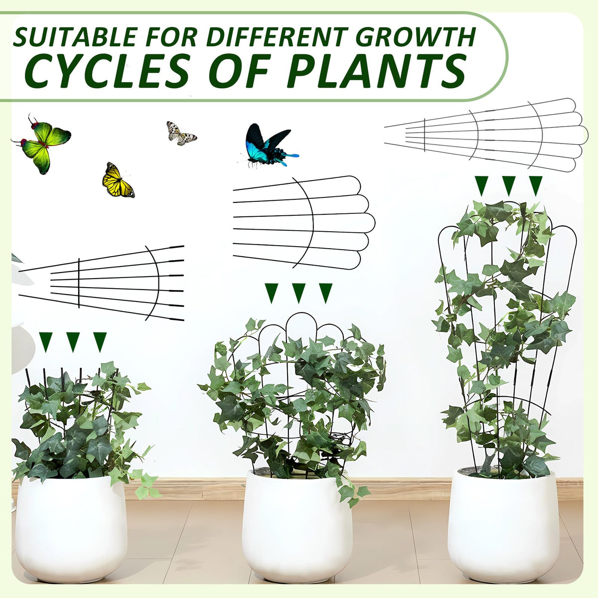 LEIFIDE indoor/outdoor plant support trellis suitable for various environments.