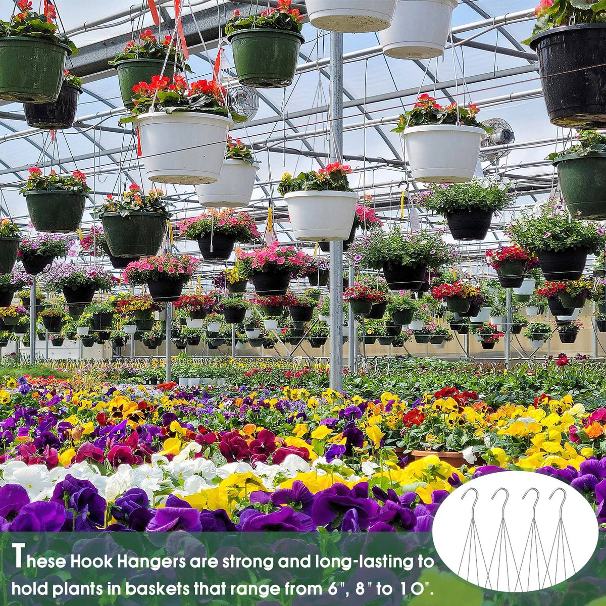 LEIFIDE orchid hanging hanger – long 24-inch reach for elevated potted orchids.