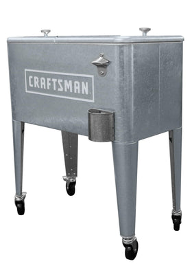 Leigh Country Craftsman cooler includes bottle opener and towel bar for quick access.