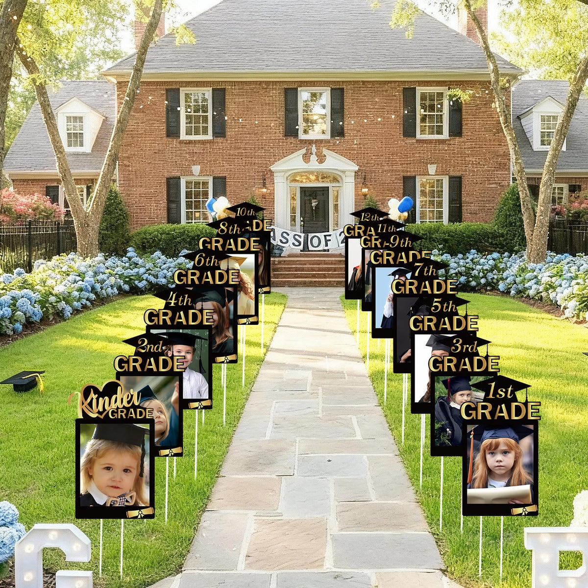 Leinuosen black gold grad sign for premium decor