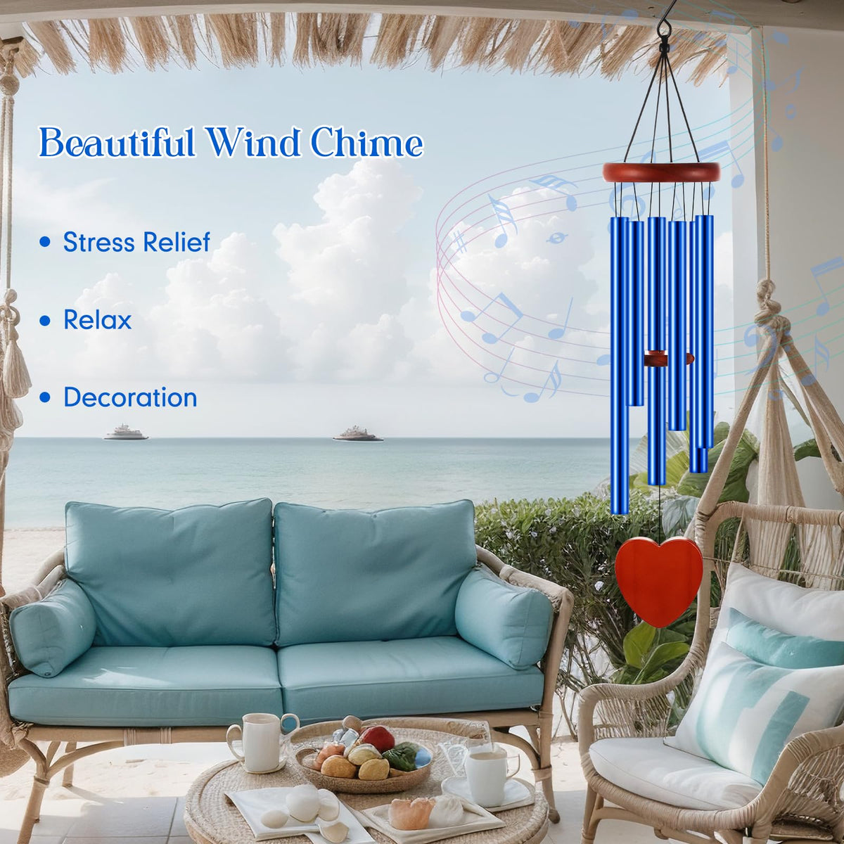 Leinuosen wind chimes add elegant garden courtyard decor.