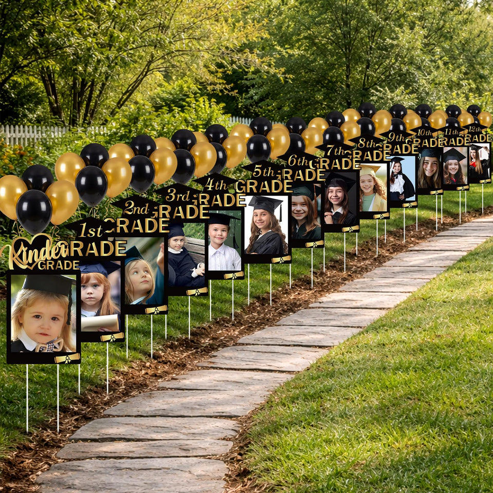 Leinuosen graduation yard sign collection for K-12 milestones