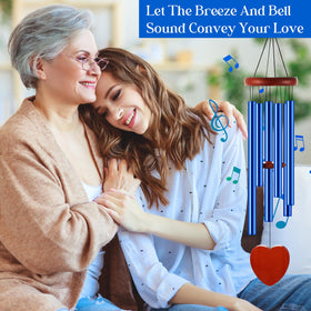 Leinuosen heart motif wind chimes in blue ideal for a meaningful gift.