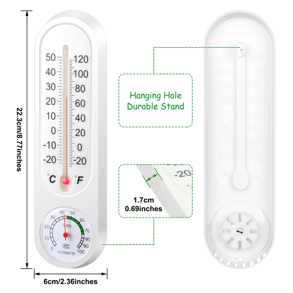 Leinuosen 3-piece set provides indoor and outdoor readings for home or garden