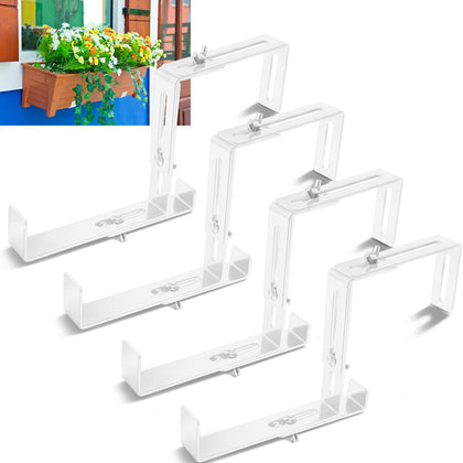 Leinuosen railing planter bracket adjustable 8pc for secure window box mounting