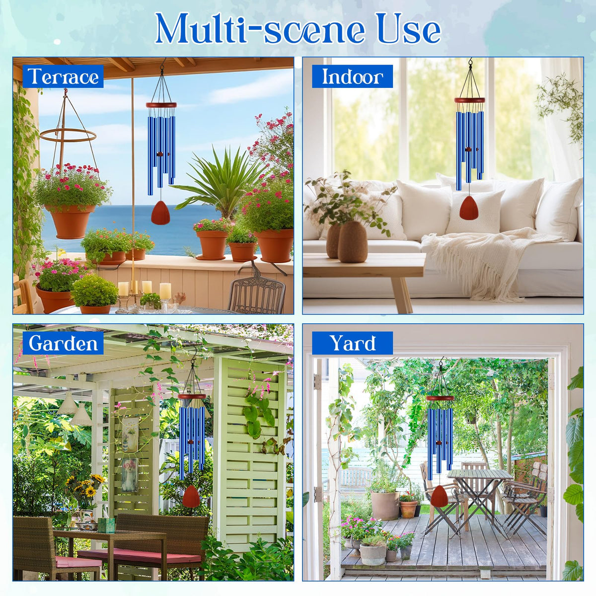Leinuosen wind chimes elegant design adds subtle decorative sound to any courtyard.