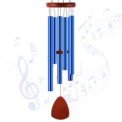 Leinuosen wind chimes outside with 6 tubes create a calming garden melody.