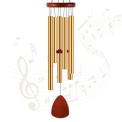 Leinuosen wind chimes with six aluminum tubes create a soothing outdoor garden ambiance.