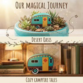 Gypsy Garden Trailer used as a garden centrepiece among plants