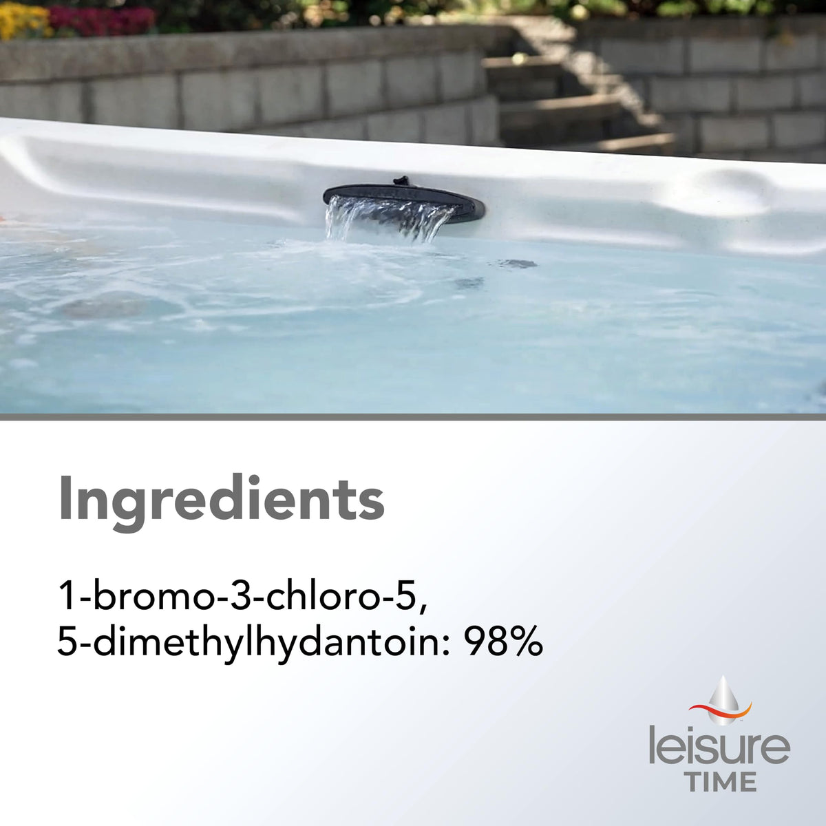 Leisure Time bromine tablets dissolving in water for clean spa water