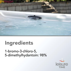 Leisure Time bromine tablets dissolving in water for clean spa water