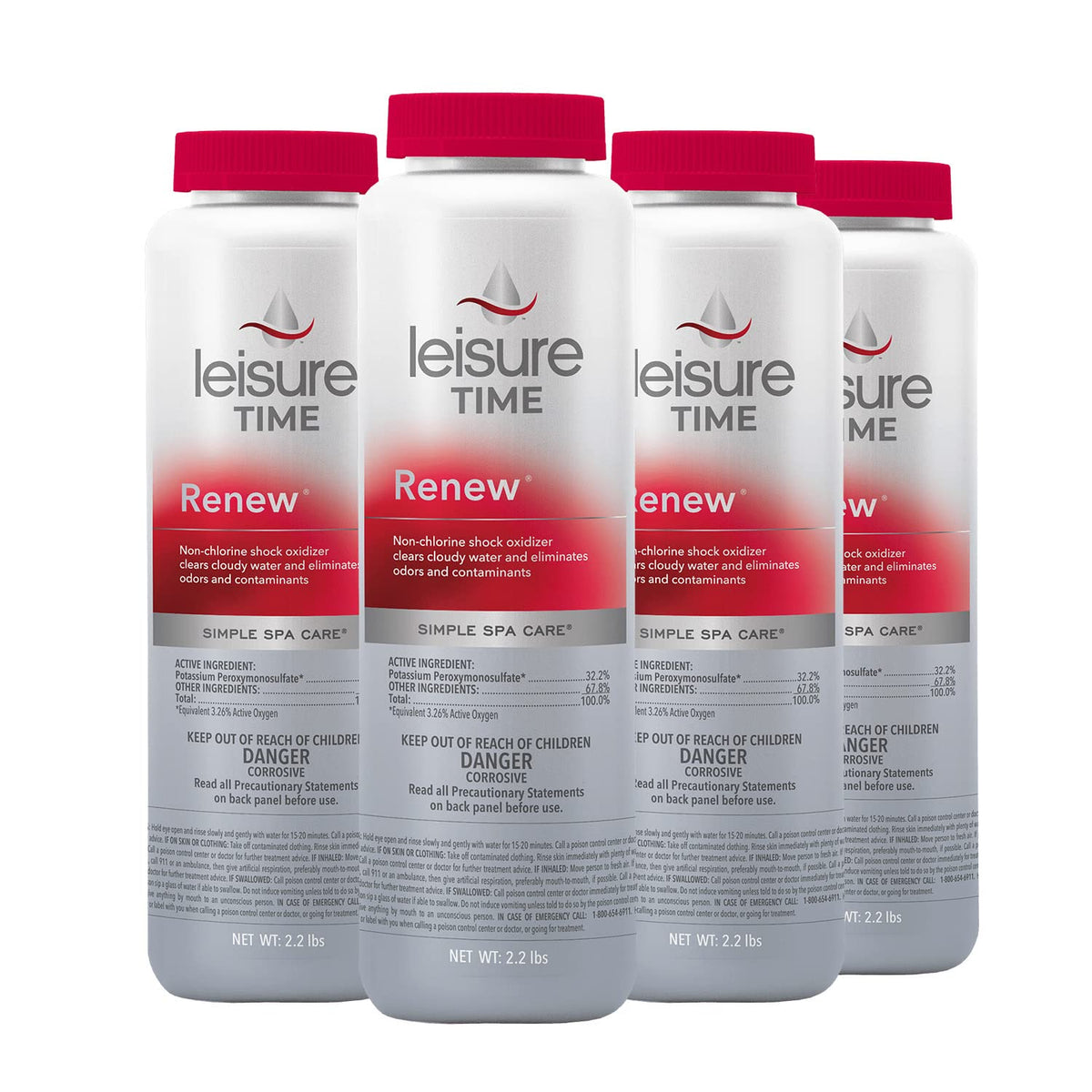 Leisure Time RENU2-04BX Renew granular pool shock dissolves quickly to clarify spa water