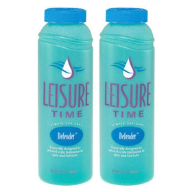 Leisure Time Defender bottle pouring, helps prevent mineral scale in your spa.