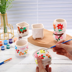 Leitee bulk ceramic pot set of 18 for versatile DIY projects