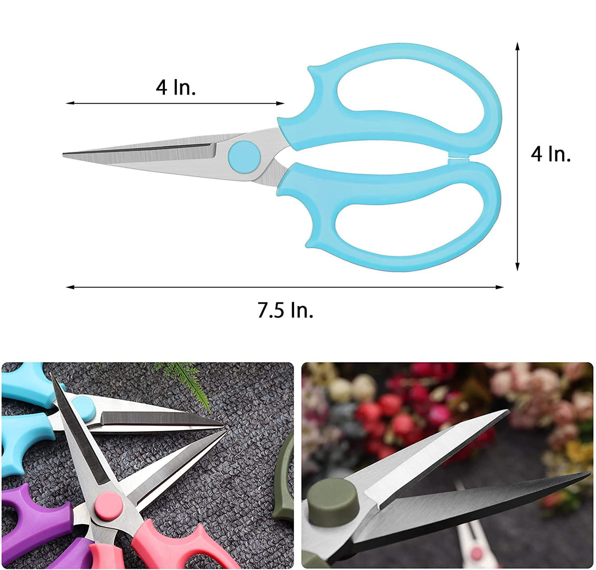 Leize Flower Scissors ergonomic handle for comfortable grip during pruning.