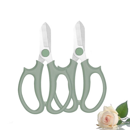 Leize Flower Scissors in green slender design ready for precise bloom pruning and trimming.
